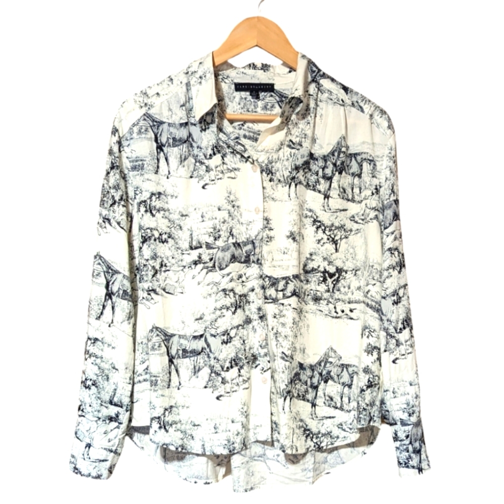 Button Down Horse Print Shirt Small